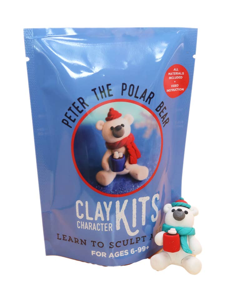 Peter the Polar Bear DIY Polymer Clay Kit - Wholesale Craft for wholesale by The Make Station | DIY Clay Kits