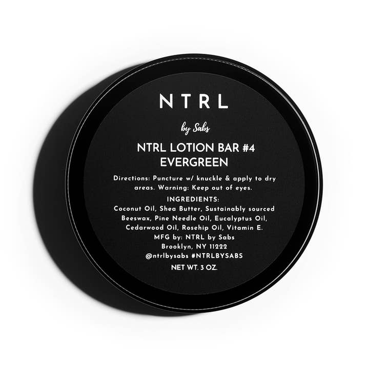 3 oz. NTRL Lotion Bar #4 Evergreen for wholesale by NTRL by Sabs