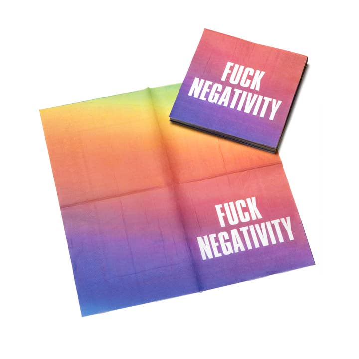 House of Voltaire - Wholesale Disposable plate - Fuck Negativity Paper Plates by Cory Arcangel