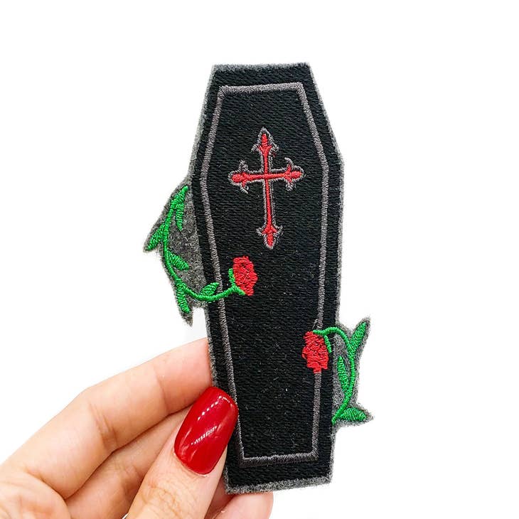 Gothic Cross with Roses Patch
