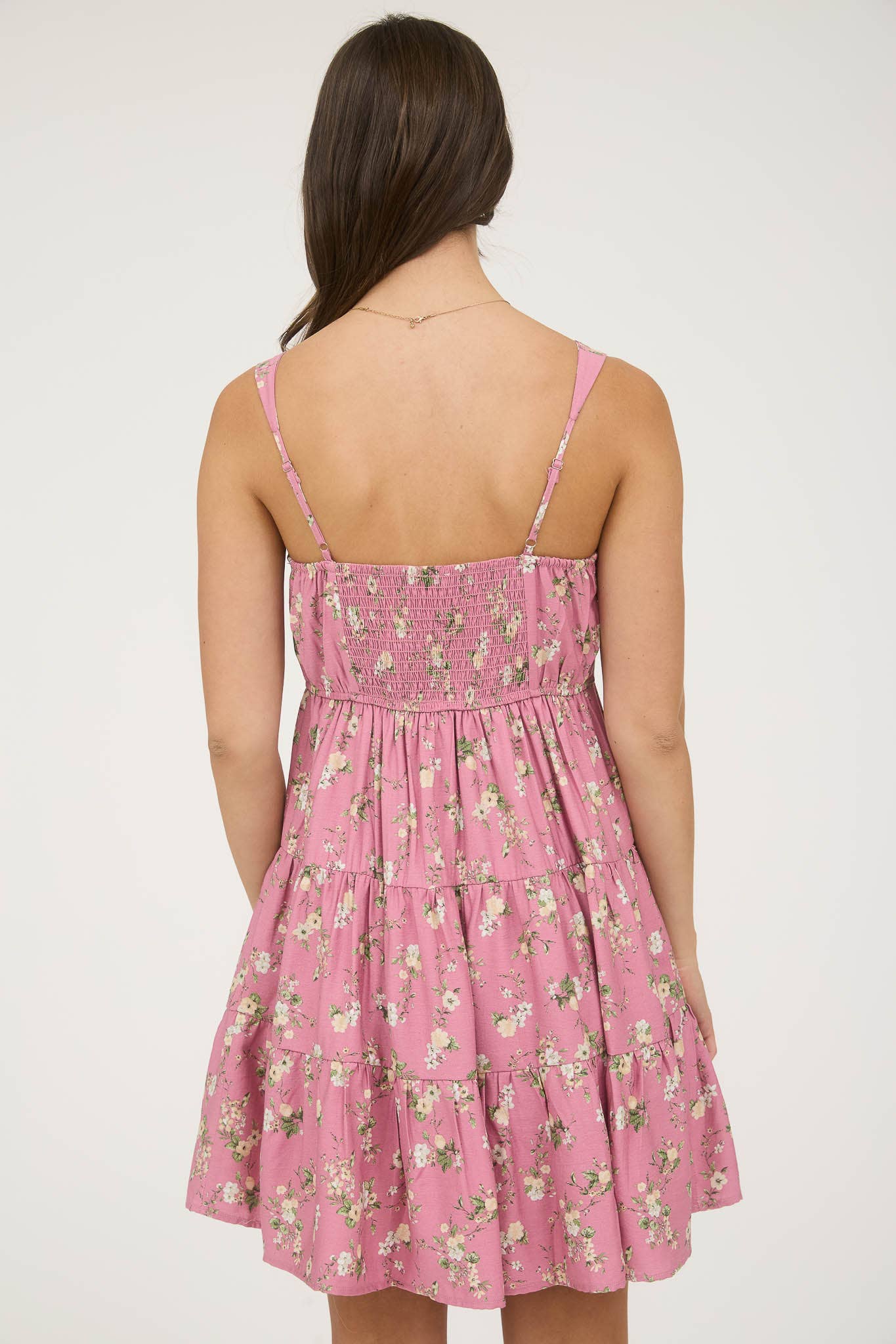 Blu Pepper – wholesale Dress – Women's – FLORAL SLEEVELESS TIERED MINI DRESS1