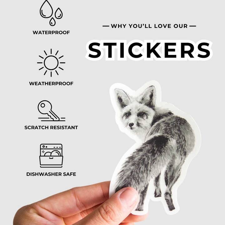 Pen On Paper Co - Wholesale Sticker - Wolf Sticker - Dishwasher Safe2