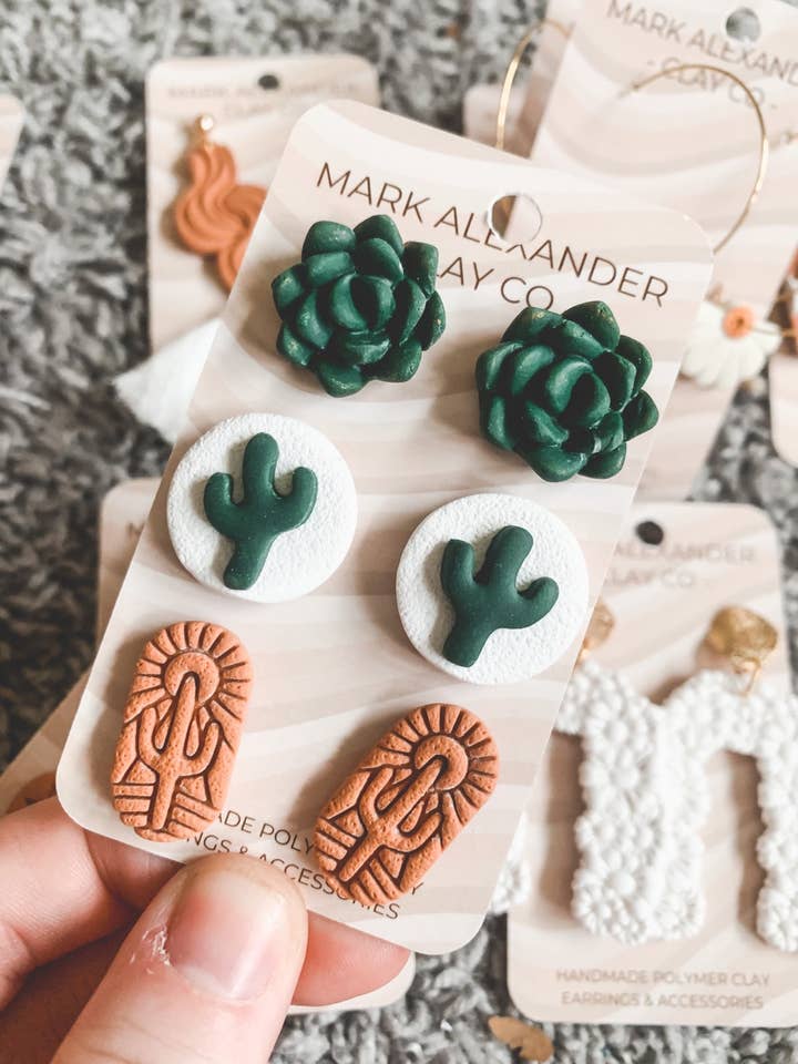 Cactus & Succulent Stud-pakket voor wholesale door Mark Alexander Clay Co