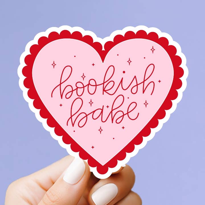 Bookish Babe Heart Vinyl Sticker for wholesale by Market by Mari