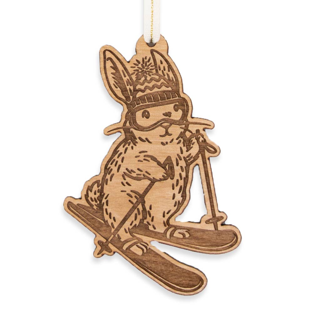 Hereafter - Wholesale Ornament - Ski Bunny Wood Ornament3