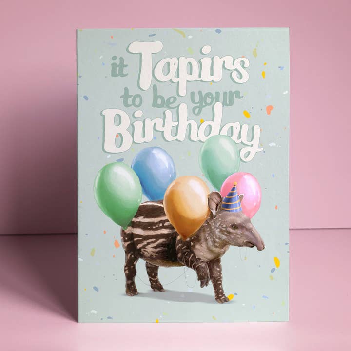 Tapir Funny Pun Birthday Card for wholesale by Fasanian Artistry