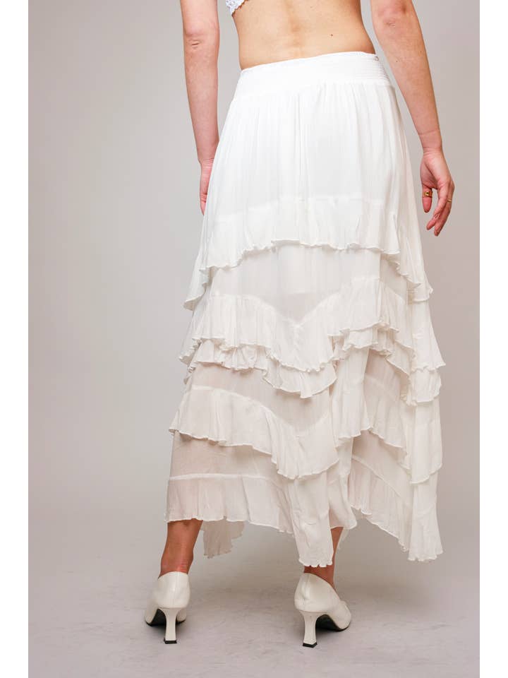 OFF WHITE 36690S - Rayon Crinkle Smocked Waist Maxi Dress for wholesale on Faire