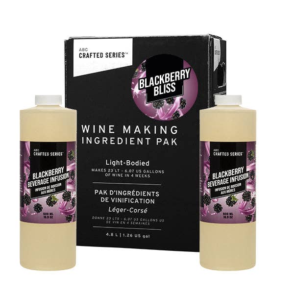 Blackberry Bliss Red Fruit Winemaking Kit (5.3 L | 1.4 gal) for wholesale by ABC Crafted Series