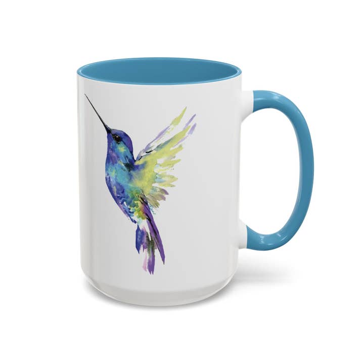 Blue Cava - Venta al por mayor Taza - Taza de cerámica bicolor con colibrí - 11oz y 15oz1