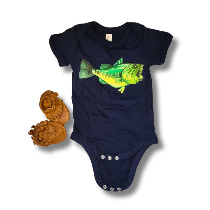 Baby Largemouth Bass Bodysuit for wholesale by Small Family Clothing