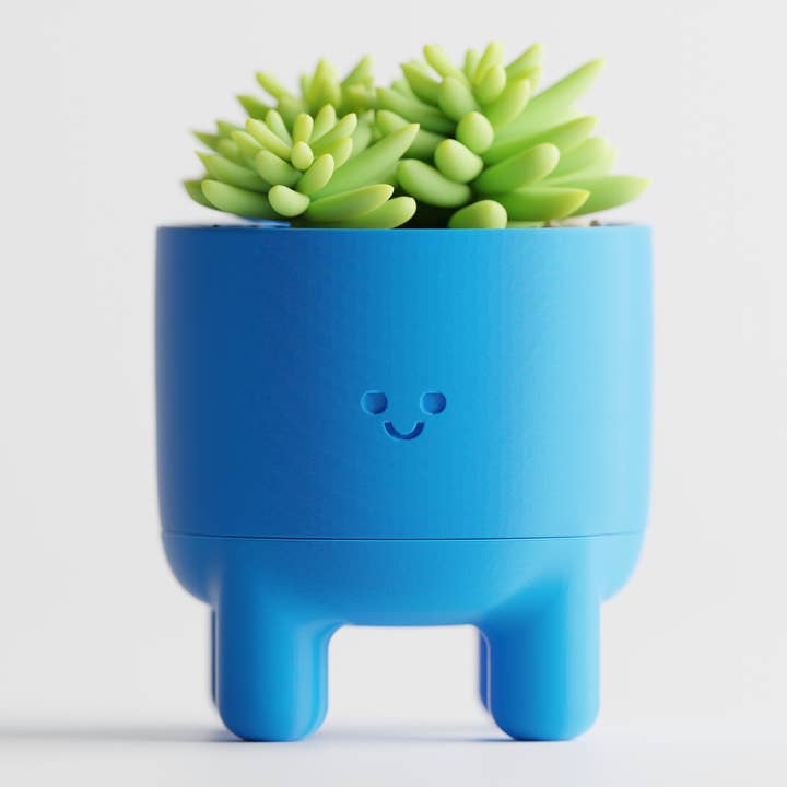 The Butler's Company - Wholesale Plant pot - Happy Smiley Face Planter with Drip Tray Solid Colors13