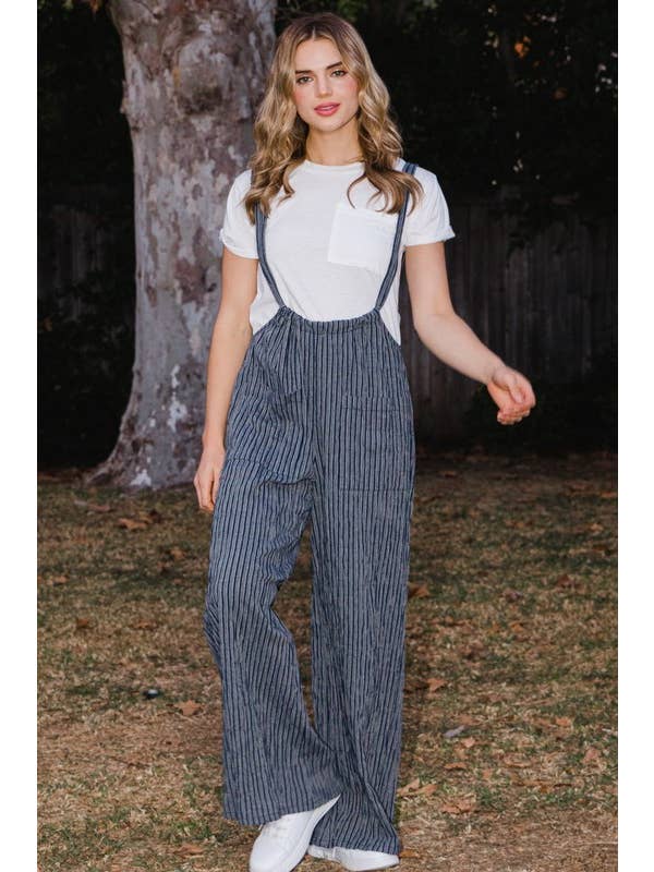 Oddi - Wholesale Jumpsuit - Women's - Wide Leg Stripe Suspender Jumpsuit6