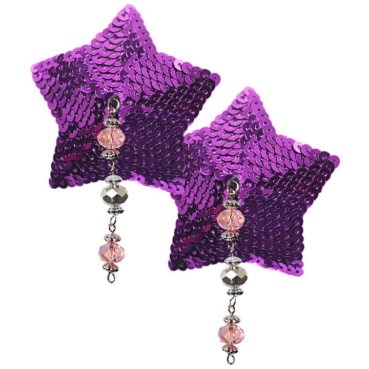 Couvre-tétons Sequin Star Violet - Perles pour la vente par Bijoux De Nip