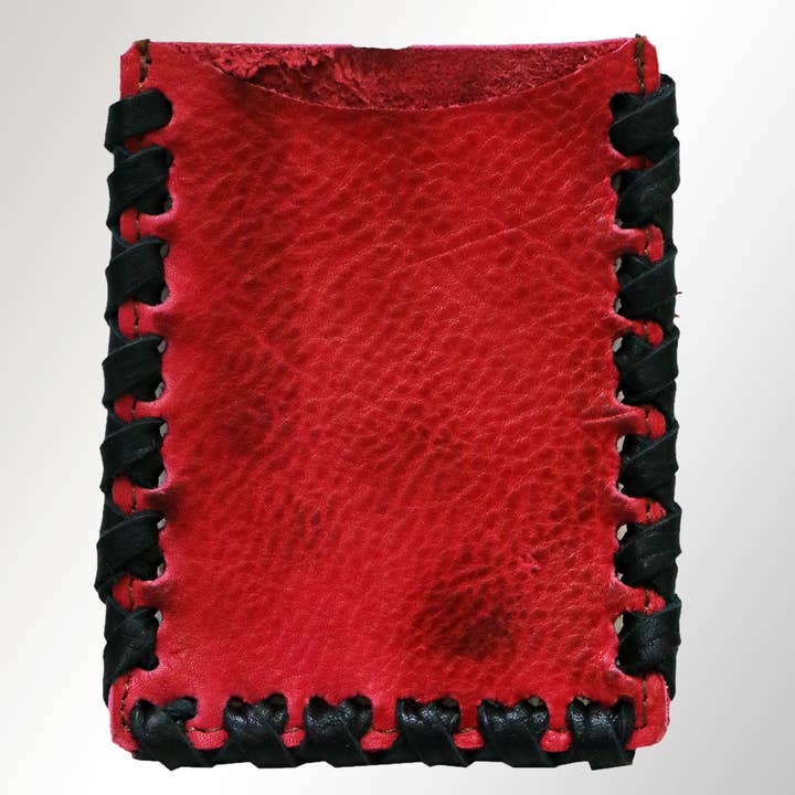 LS Western - Wholesale Card Holder - Unisex - ADCCM103 Rustic Hand-Stitched Leather Card Holder - Western Minimalist Wallet5
