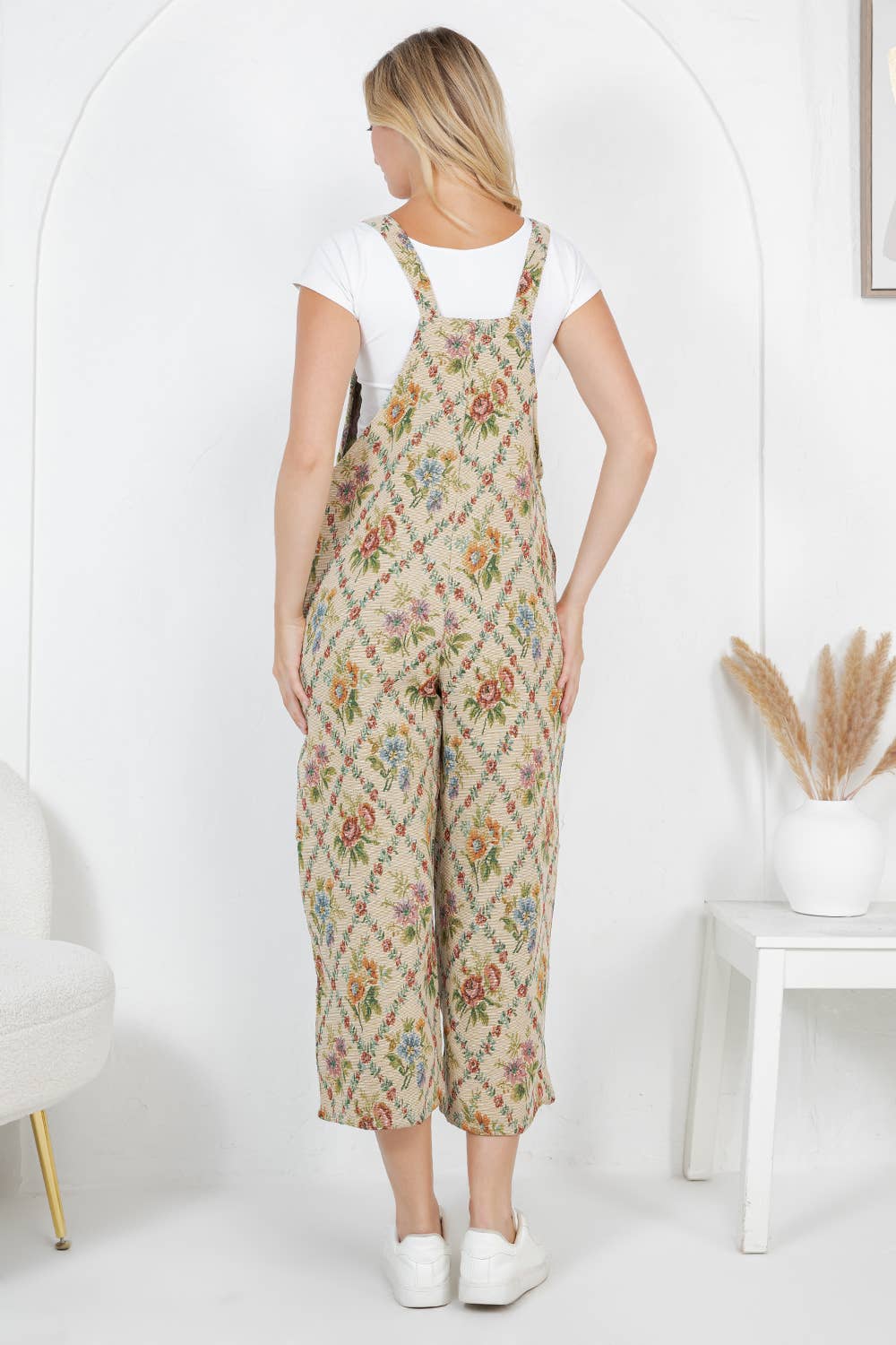 LA Soul - Wholesale Overalls - Women's - Floral Tapestry Wide Leg Overall1