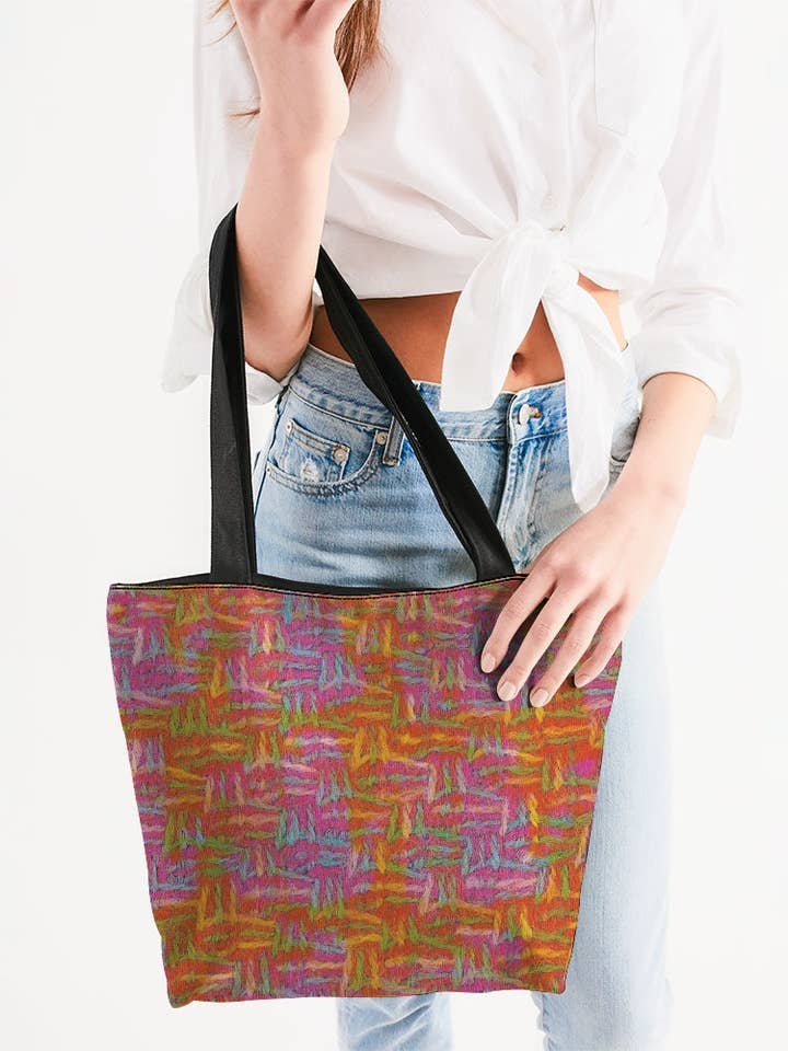 Mattone Canvas Zip Tote - LAVET OG UDSKRIV PÅ BESTILLING for engroshandel hos Elena Milani Ltd