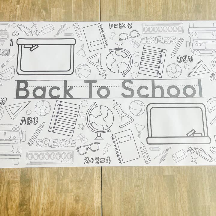 Back to School Coloring Table Runner| School Activity for wholesale by Party in a pinch