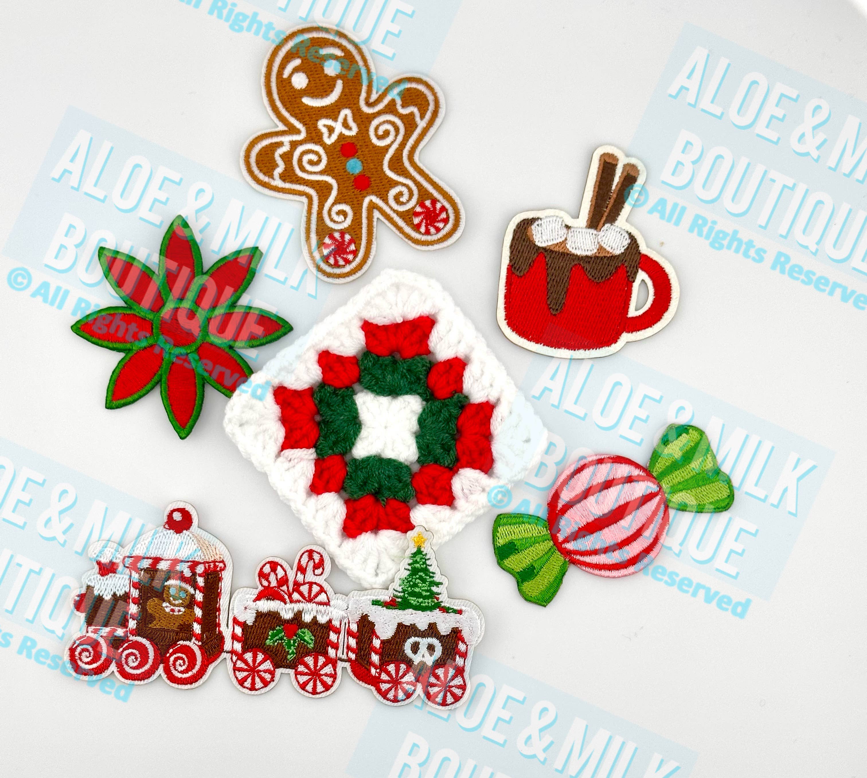 Aloe and Milk Boutique - Wholesale Patch - Gingerbread Man Patch, christmas, iron on patches3
