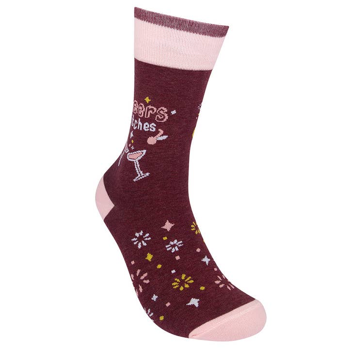 Funatic - About Face Designs - Nice Enough Merch Co - Wholesale Socks - Unisex - Cheers Bitches Socks - Closeout | Funatic