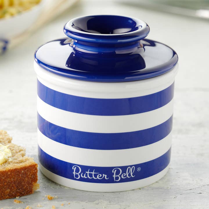 The Original Butter Bell® Crock - Wholesale Butter Dish - The Original Butter Bell® Crock - Nautical Blue Stripes