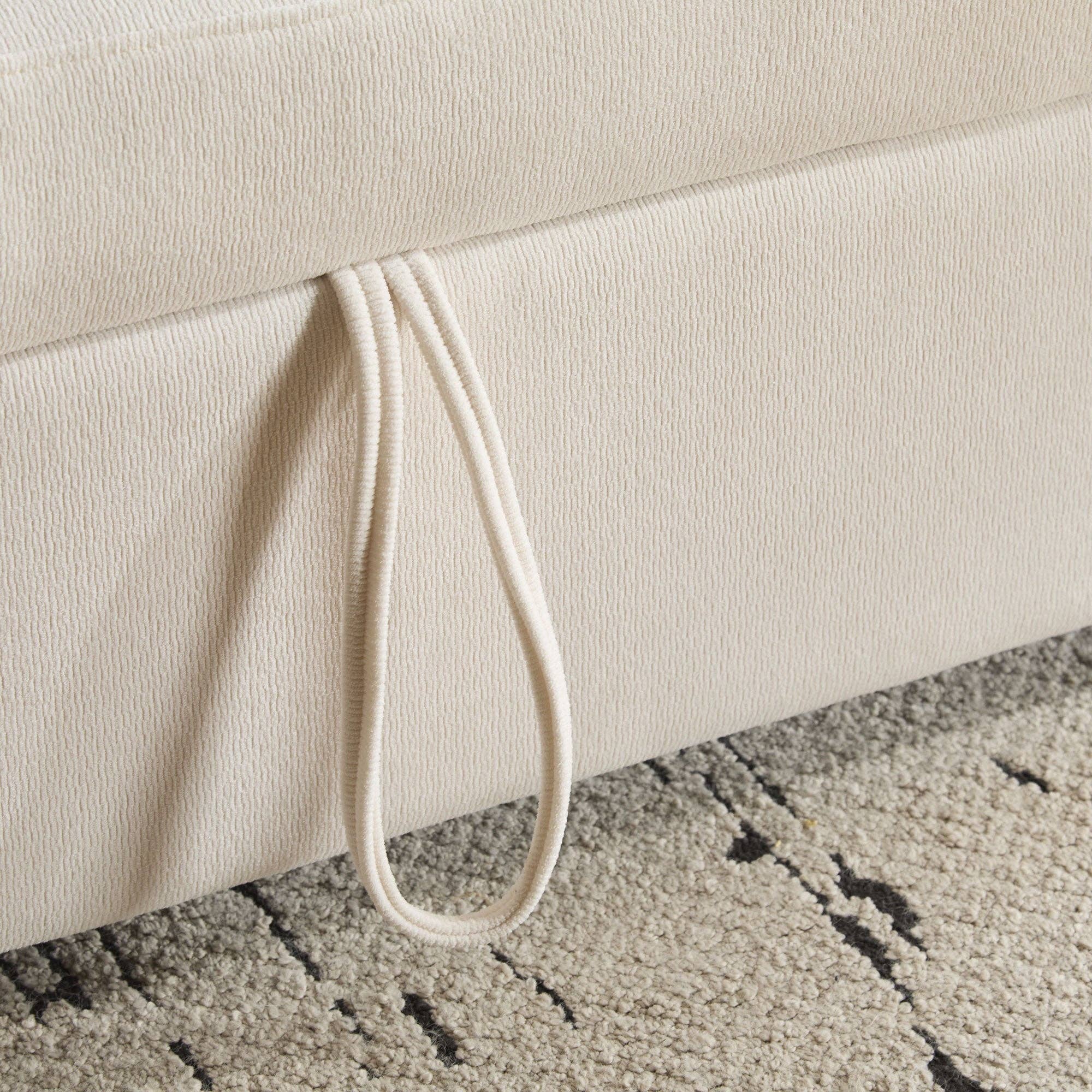 Urban Meuble - Wholesale Sofa - Light beige velvet 2-seater convertible sofa bed, 5-position backrest RIDGEGLEN20