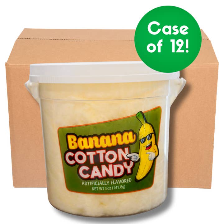 Banana Cotton Candy - Case of 12 for wholesale by Santa Cruz Fun Foods