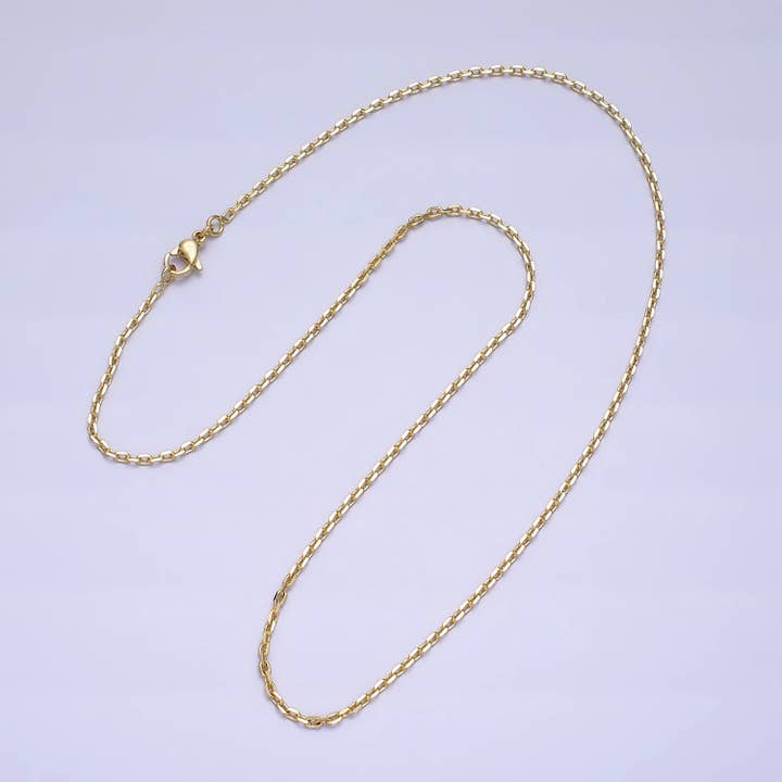 Aim Eternal - Wholesale Link & Chain Necklace - BLOWOUT 17.5"/20" Gold Plated 1.8mm Cable Chain Necklace