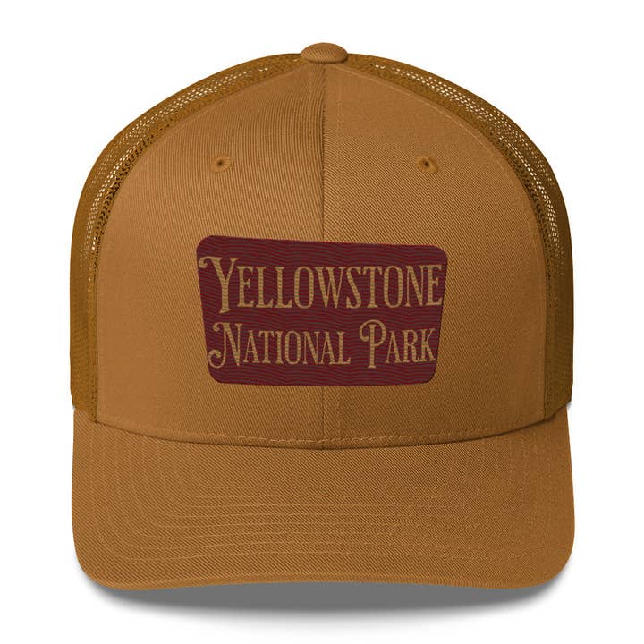 Park Service Apparel - Wholesale Trucker hat – Unisex - Embroidered Yellowstone National Park Sign Trucker Cap10