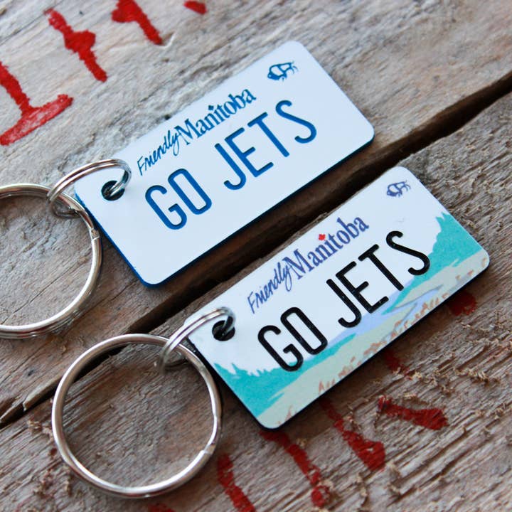 Anpassningsbar graverad plast nyckelring - Manitoba för wholesale av The Laundry Room Shop