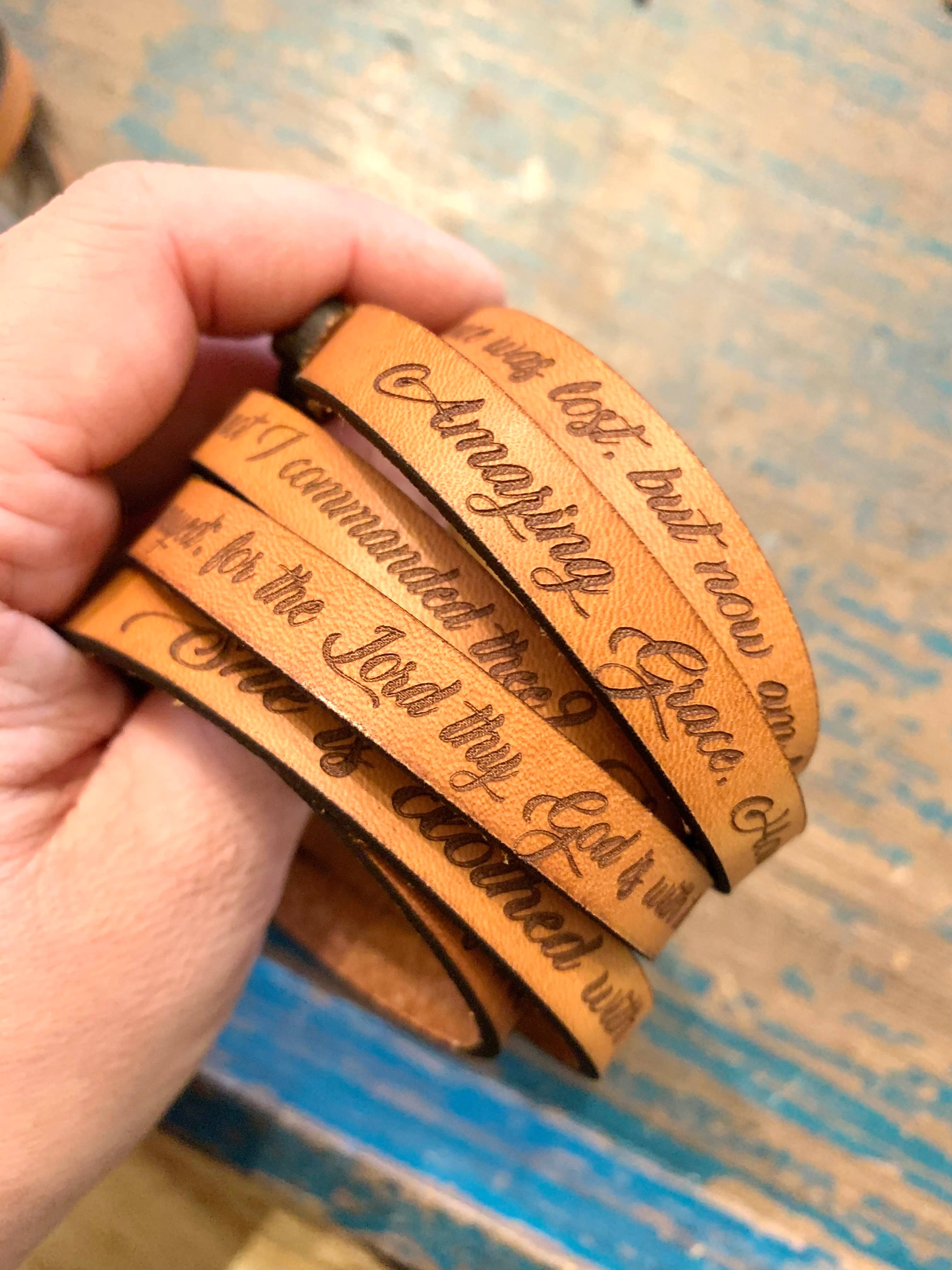 New Market Farmhouse – Pulseira por atacado – Amazing Grace Pulseira Couro Wrap Duplo6