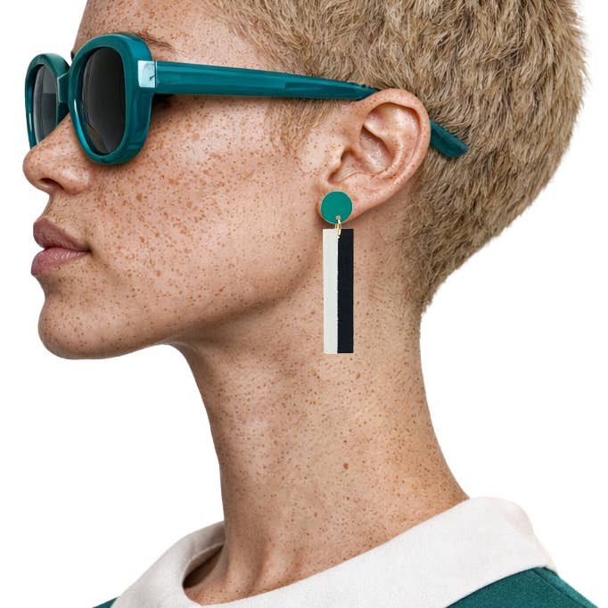 Exclamation Lightweight Statement Earrings | Aqua for wholesale by SCOTCHBONNET!