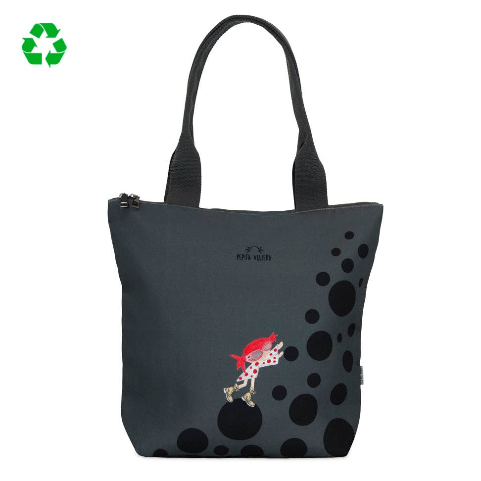 Tote bag Pepikusama gris et autres tendances Kusama en vente B2B pour votre magasin sur Faire.