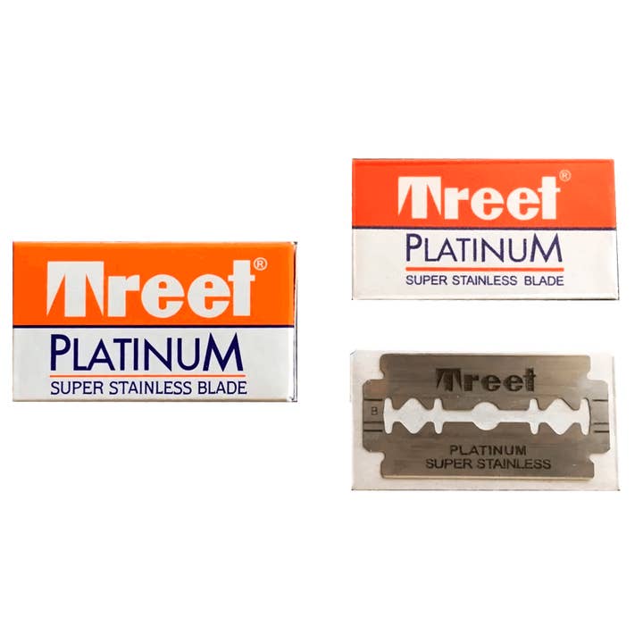 sesioMWorld - M·O·I Professional - Wholesale Straight Razor - Men's - Treet Platinum Super Stainless blades box of 10 units