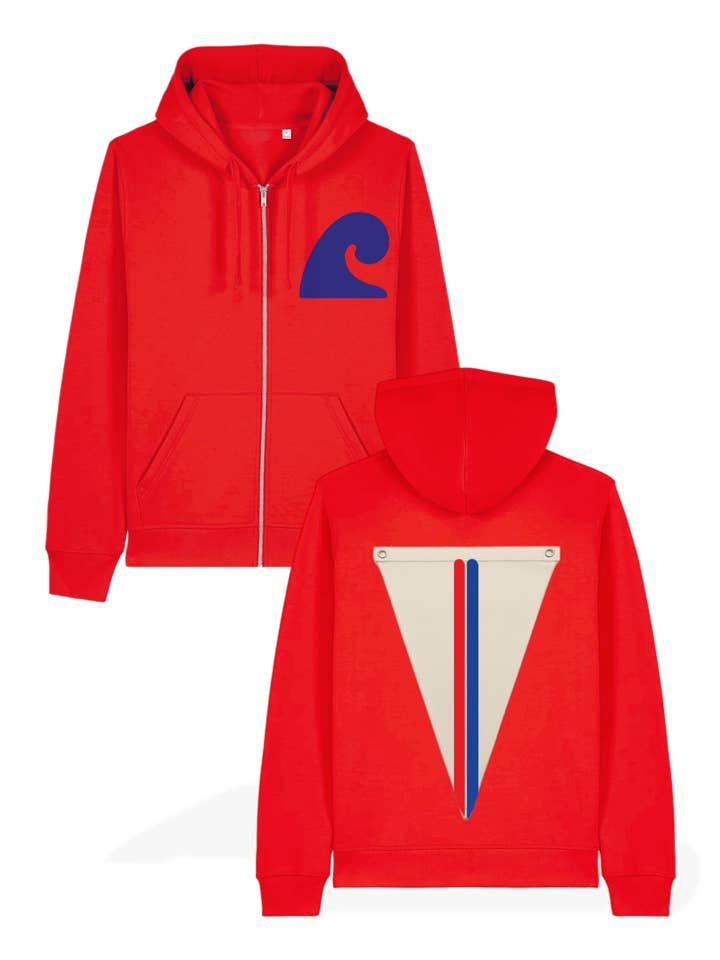 Cabana Club California - Wholesale Hoodie - Unisex - Pennant Surf Flag Zip Hoodie2