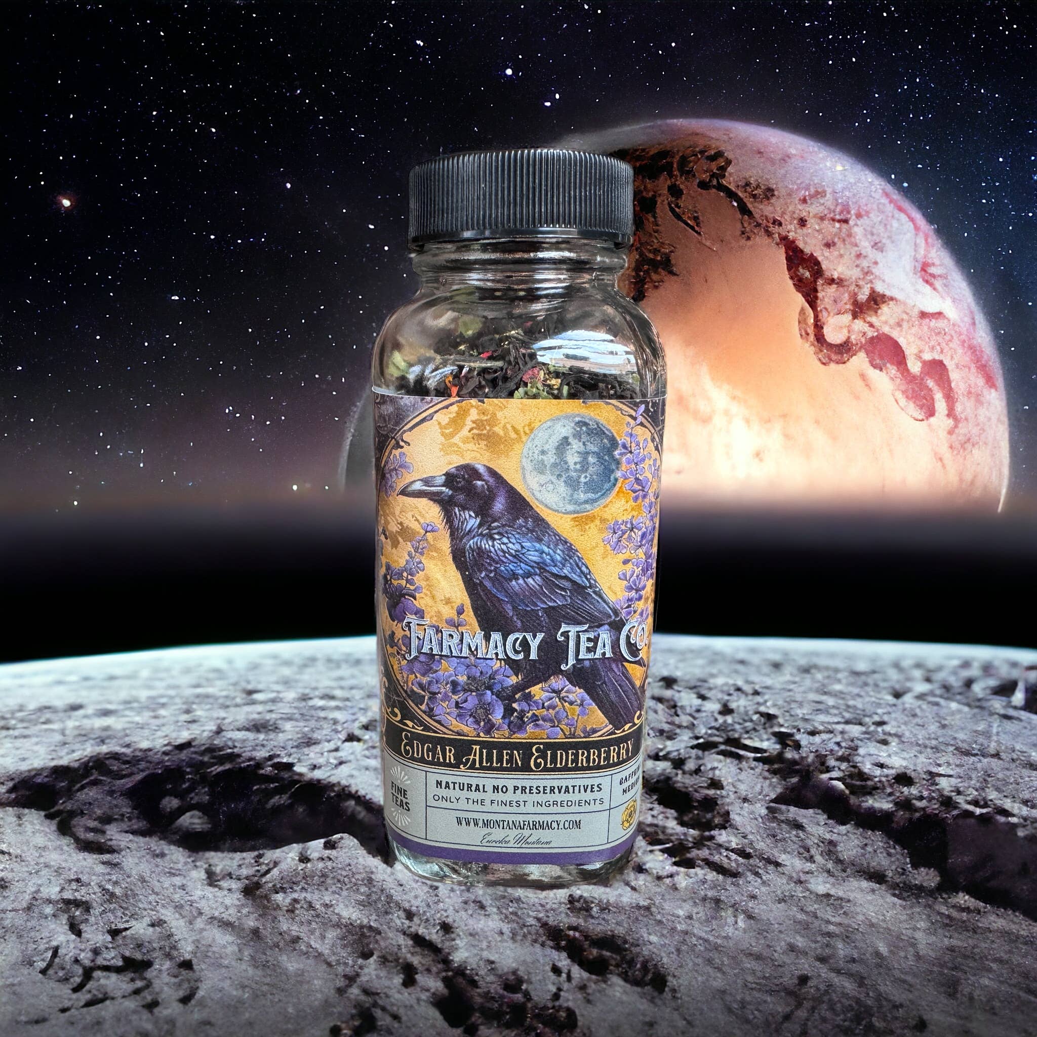 Montana Farmacy - Wholesale Losse thee - Edgar Allen Vlierbes Crowd Raven Dark Academia Dichter Thee11