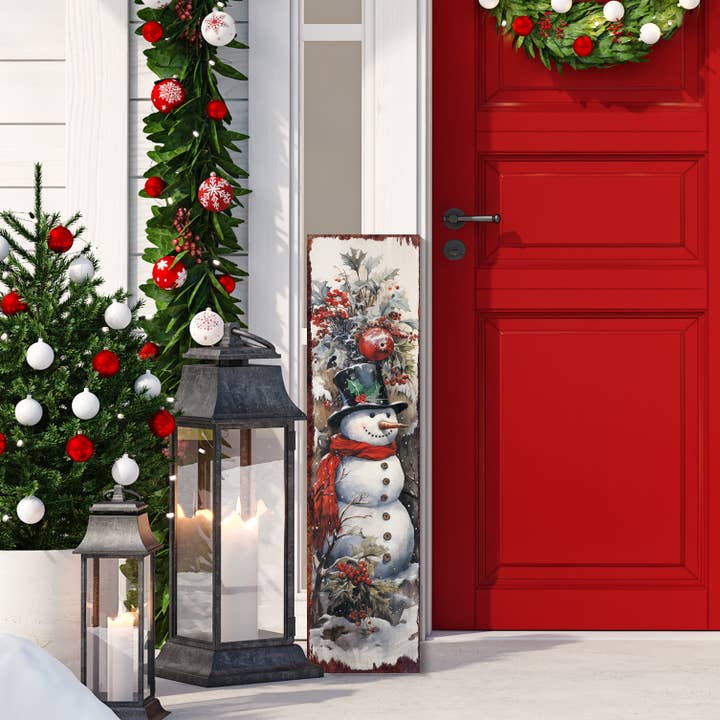 TX USA Corporation - Wholesale Christmas decoration - Farmhouse Snowman "Let It Snow" Porch Sign | Christmas Welcome Decor8