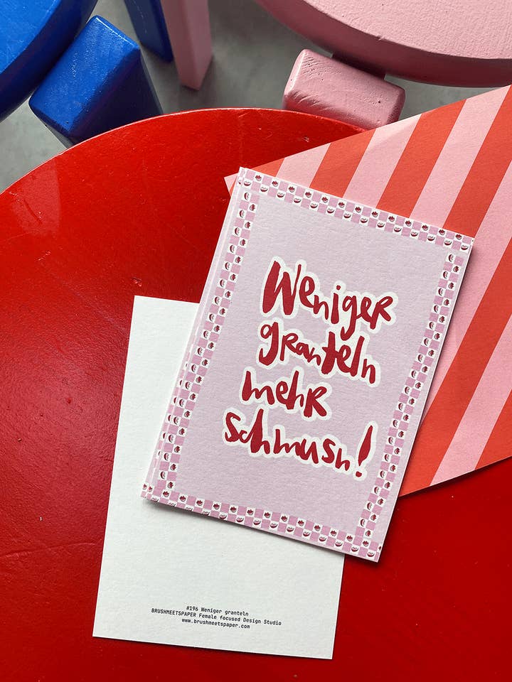 "Più coccole" - Lettera scritta a mano con parole bavaresi 🏔️ per la vendita all'ingrosso da parte di brushmeetspaper