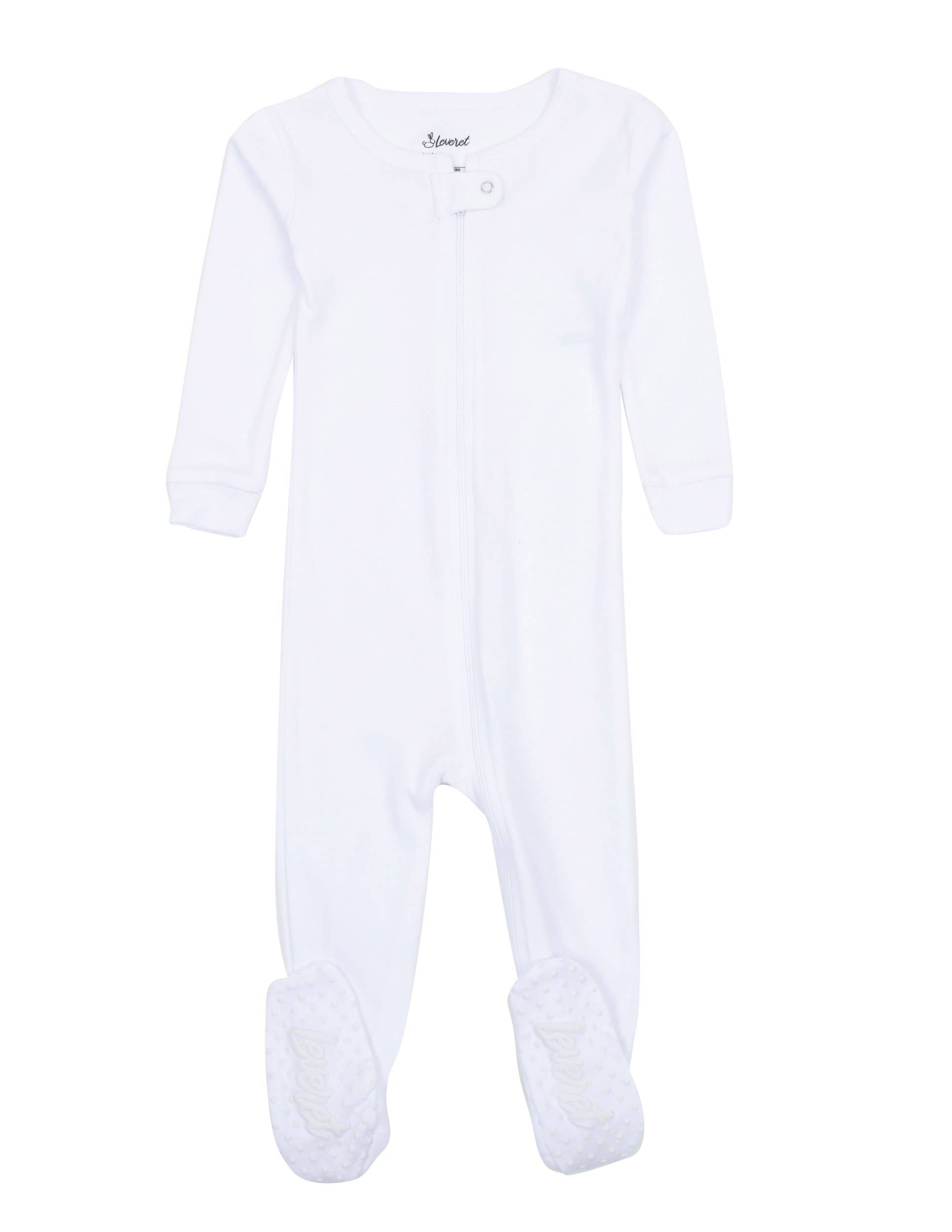 Leveret Pajamas – Fato de dormir – Bebé por atacado – Pijama de algodão com pés para crianças sólido25