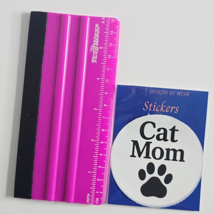 Designs by Mysh - Wholesale Sticker - Cat Mom Sticker – Black Paw Print Circle Vinyl Sticker (3")2