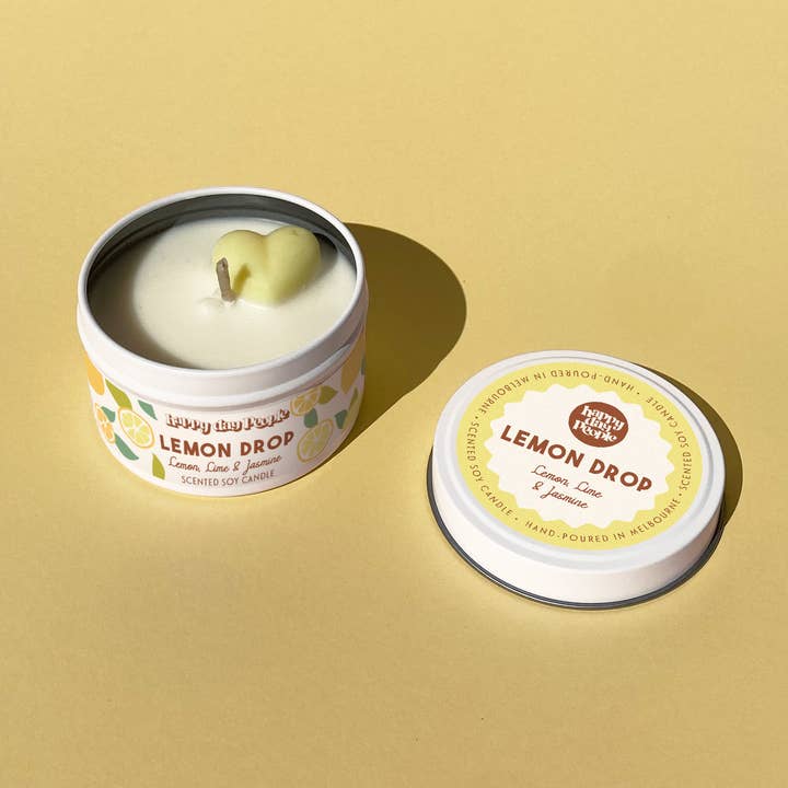Vela pequeña con forma de hojalata Lemon Drop para venta al por mayor de Happy Day People