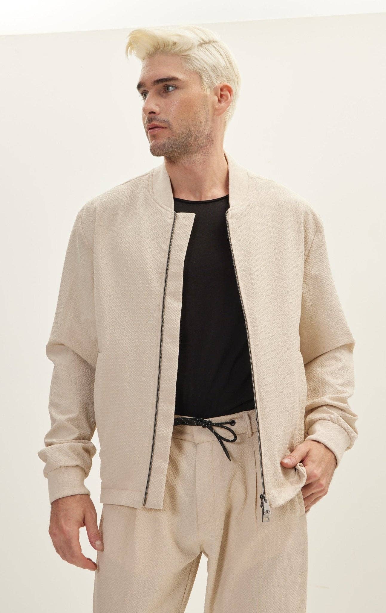 PIETRA Giacca bomber da uomo Waffle Stretch Beach Day - Stone in vendita all'ingrosso su Faire2