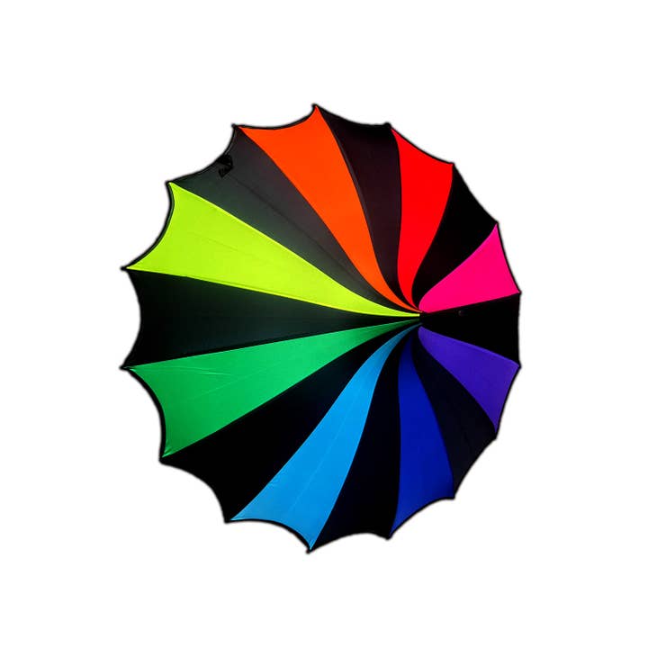 vampirefreaks - Vendita all'ingrosso Ombrello - Donna - Ombrello a pagoda con bordo a ali di pipistrello « Gothic Rainbow »5