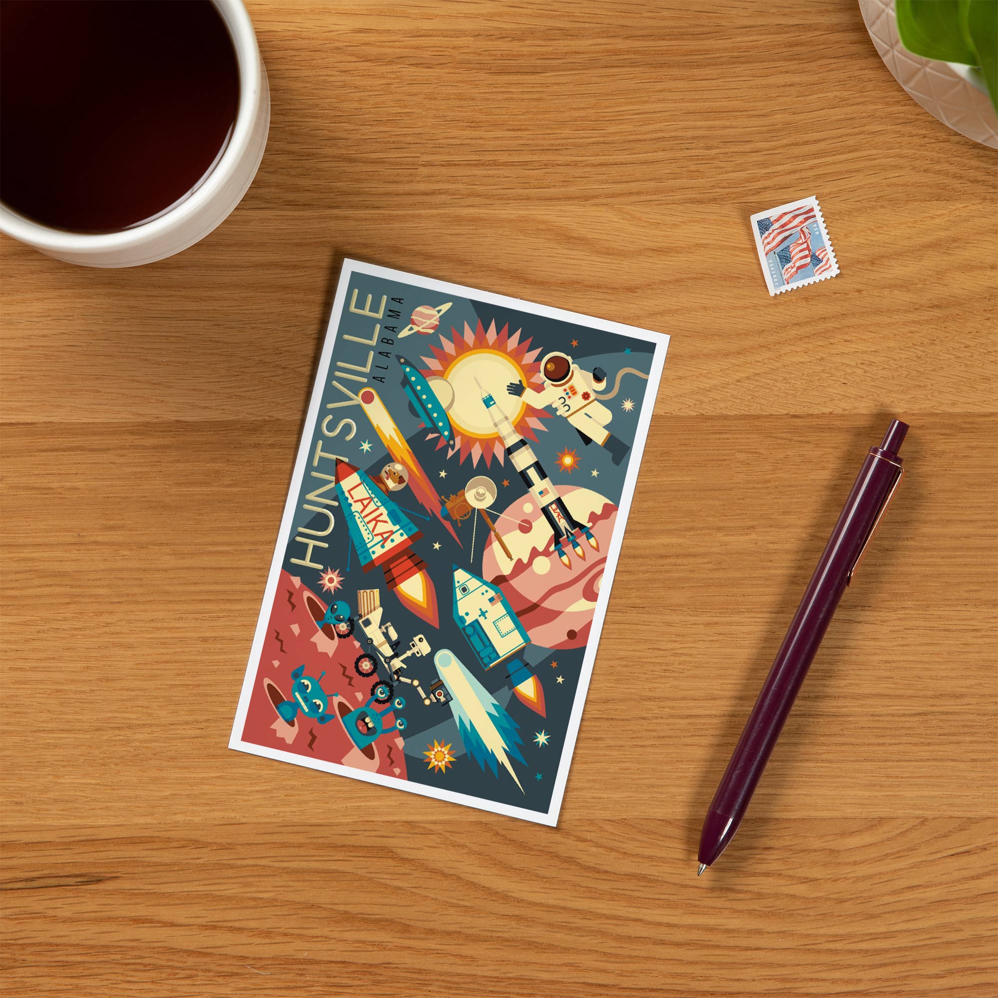 Lantern Press - Venta al por mayor Tarjeta postal - TARJETAS POSTALES PREMIUM Huntsville, Alabama, Space Geometric1