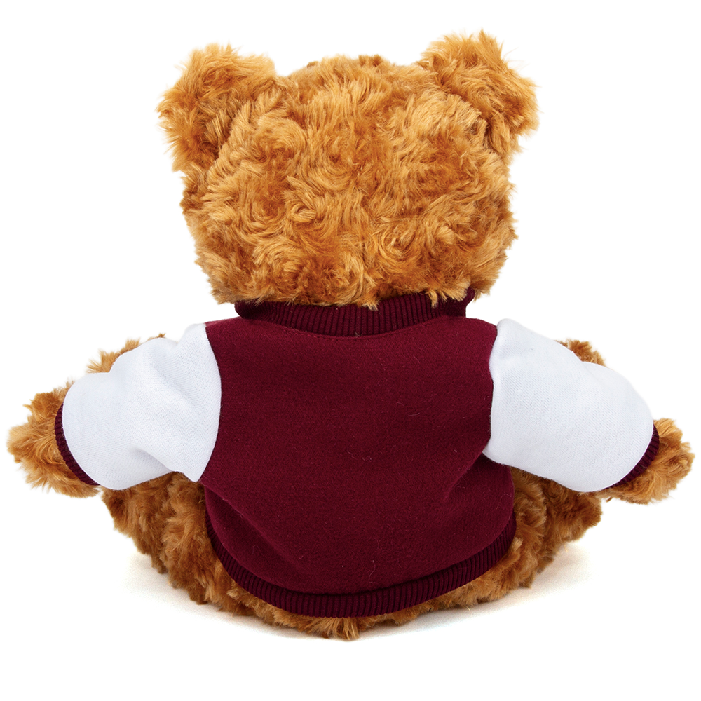 Plushland - Wholesale Stuffed/Plush Toy - Kids & Baby - 11" Customizable Mocha Bear Plush with Custom Varsity Jacket5