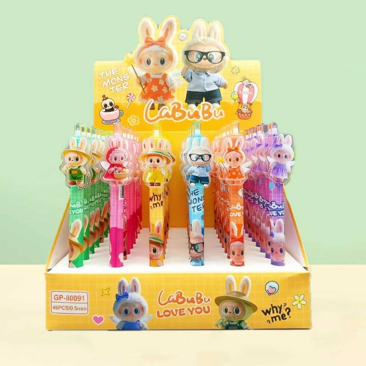 Pen Set of 48 - Labubu Acrylic for wholesale by Bewaltz