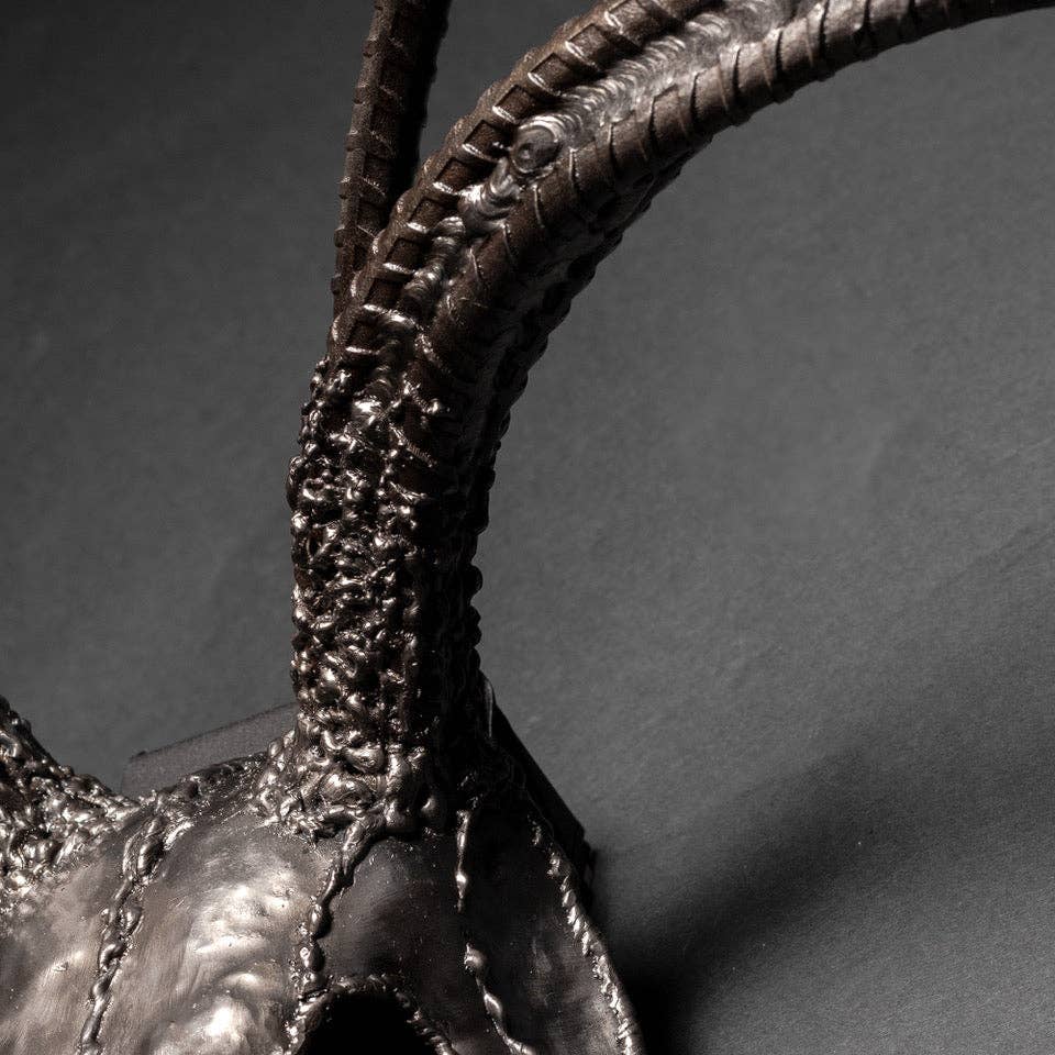 Metal Relic - Wholesale Wall Accent - "The End" 8 Point Deer Buck Skull Wall Sculpture2