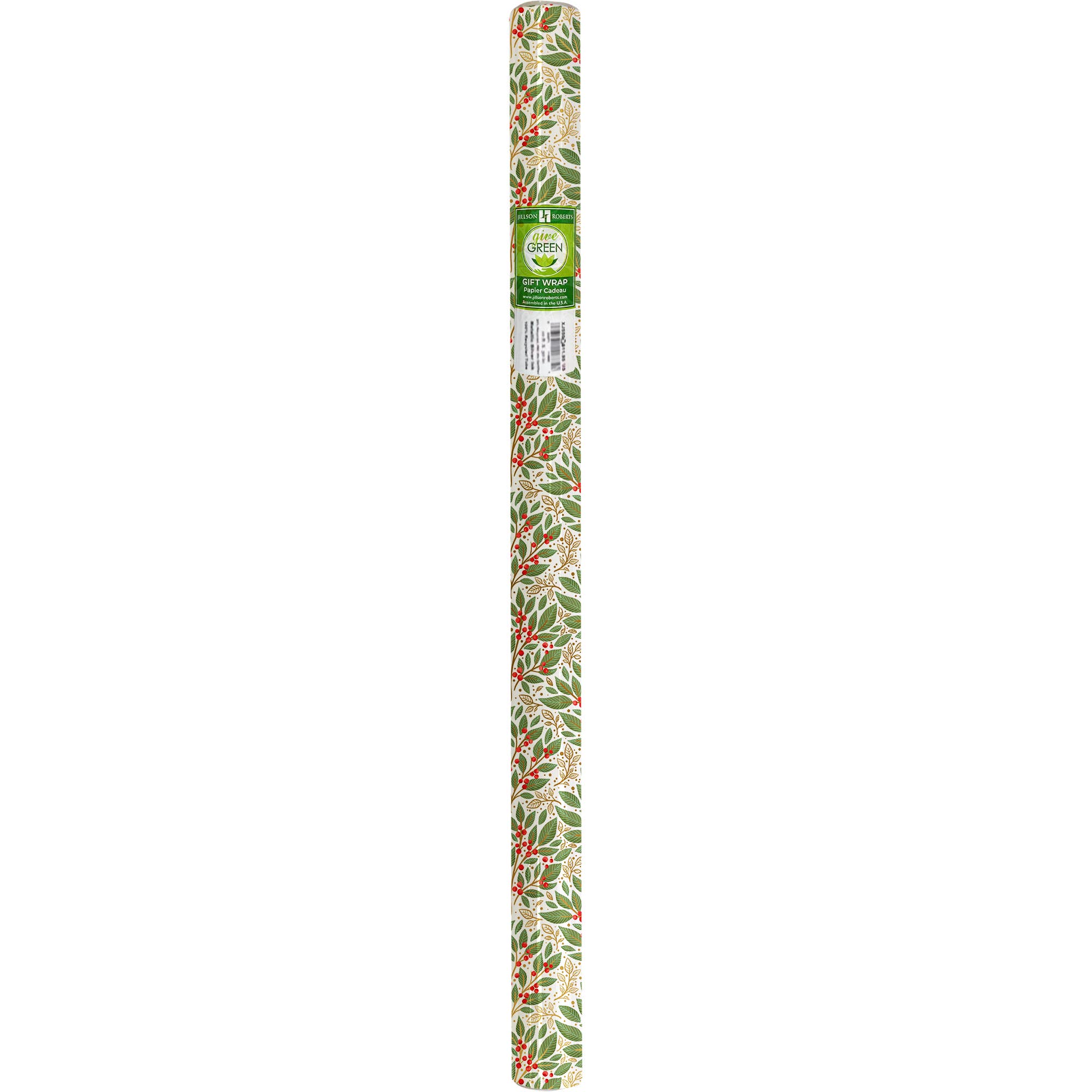 Jillson & Roberts - Wholesale Wrapping Paper Roll - Holly Tapestry White - Wrap - Jumbos3