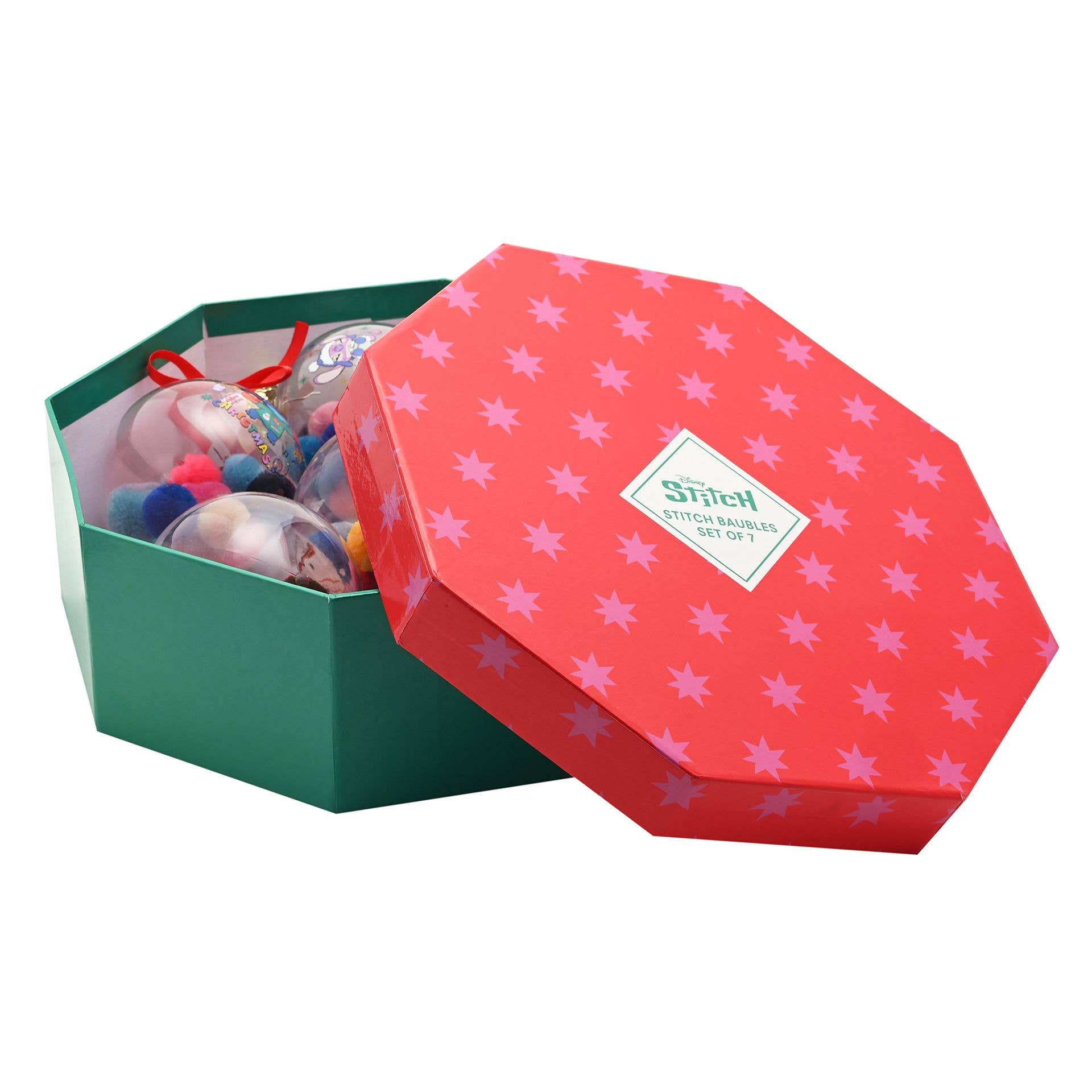 WIDDOP and Co. - Vendita all'ingrosso Decorazione natalizia - Set Disney di 7 palline di Stitch con pon pon10