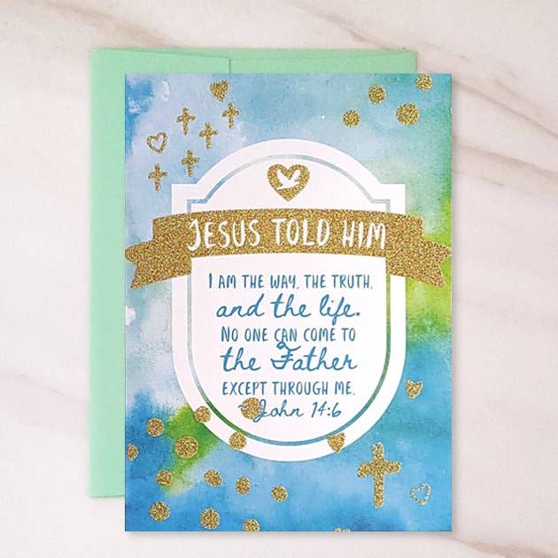 I Am The Way - Christening Day Greeting Card for wholesale by Wholesalegreetingcards.co