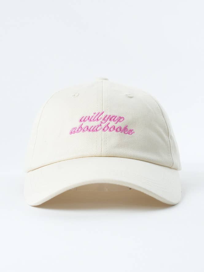 Will Yap About Books 📚 Bookish Baseball Hat for wholesale by Well Versed Goods